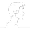 line logo young man portrait profile head bust side view