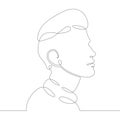 line logo young man portrait profile head bust side view Royalty Free Stock Photo