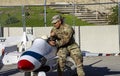 Soldiers give children rides in the aircraft!