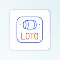 Line Lottery ticket icon isolated on white background. Bingo, lotto, cash prizes. Financial success, prosperity, victory Royalty Free Stock Photo