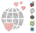 Line Lovely Planet Icon Vector Collage