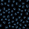 Line Lunch box icon isolated seamless pattern on black background. Vector