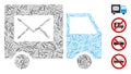 Line Mail Delivery Van Icon Vector Collage Royalty Free Stock Photo
