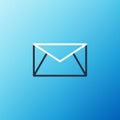 Line Mail and e-mail icon isolated on blue background. Envelope symbol e-mail. Email message sign. Colorful outline Royalty Free Stock Photo