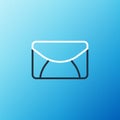 Line Mail and e-mail icon isolated on blue background. Envelope symbol e-mail. Email message sign. Colorful outline Royalty Free Stock Photo