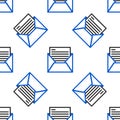 Line Mail and e-mail icon isolated seamless pattern on white background. Envelope symbol e-mail. Email message sign Royalty Free Stock Photo