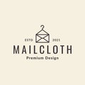 Line Mail With Hanger Cloth Logo Design Vector Graphic Symbol Icon Sign Illustration Creative Idea