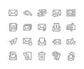 Line Mail Icons Royalty Free Stock Photo