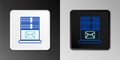 Line Mail server icon isolated on grey background. Colorful outline concept. Vector Royalty Free Stock Photo