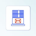 Line Mail server icon isolated on white background. Colorful outline concept. Vector Royalty Free Stock Photo