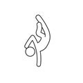 Line man dancer icon. Dance stick boy pose outline icon. Editable stroke pictogram hiphop man. Isolated