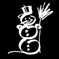 Line marker blue snowman snow drawn by hand winter pattern bright stroke pen curve wavy meaningless zigzag Royalty Free Stock Photo