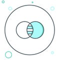 Line Mathematics sets A and B icon isolated on white background. Symmetric difference. Colorful outline concept. Vector