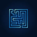 Line maze blue icon