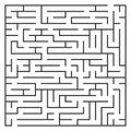 Line maze game. Find path kid riddle Royalty Free Stock Photo