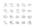 Line Meat Icons Royalty Free Stock Photo