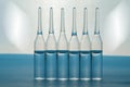 Line of medicine ampoules