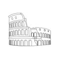 Line medieval coliseum rome architecture design