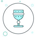 Line Medieval goblet icon isolated on white background. Colorful outline concept. Vector