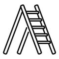 Line metal ladder icon outline vector. Wood step Royalty Free Stock Photo