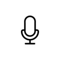 line microphone, mic icon on white background