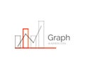 Line minimal design logo graph Royalty Free Stock Photo