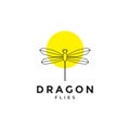 Line minimal insect dragonfly abstract logo design vector graphic symbol icon illustration creative idea Royalty Free Stock Photo