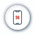 Line Mobile with 5G new wireless internet wifi icon isolated on white background. Global network high speed connection Royalty Free Stock Photo