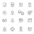 Line modern multimedia icons