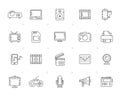 Line modern multimedia icons