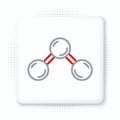 Line Molecule icon isolated on white background. Structure of molecules in chemistry, science teachers innovative Royalty Free Stock Photo