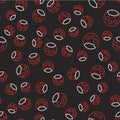 Line Moon phases icon isolated seamless pattern on black background. Vector Royalty Free Stock Photo