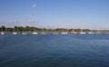 Line of Moored Sailboats