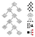 Line Mosaic Binary Tree Icon