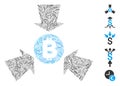 Line Mosaic Bitcoin Collect Arrows Icon