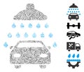 Line Mosaic Car Shower Icon Royalty Free Stock Photo