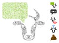 Line Mosaic Cow Opinion Icon