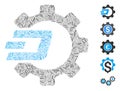 Line Mosaic Dash Process Gear Icon