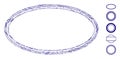 Line Mosaic Double Oval Frame