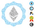 Line Mosaic Ethereum Badge Seal Icon