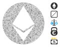 Line Mosaic Ethereum Coin Icon