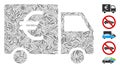 Line Mosaic Euro Car Icon Royalty Free Stock Photo