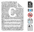 Line Mosaic Euro Document Icon