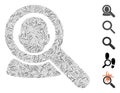 Line Mosaic Find User Icon Royalty Free Stock Photo