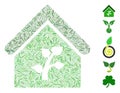 Line Mosaic Greenhouse Building Icon