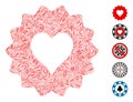 Line Mosaic Hearts Token