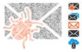 Line Mosaic Infected Mail Icon