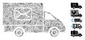 Line Mosaic Mail Delivery Car Icon Royalty Free Stock Photo