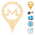 Line Mosaic Monero Map Pointer Icon