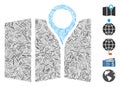 Line Mosaic Paper Map Icon